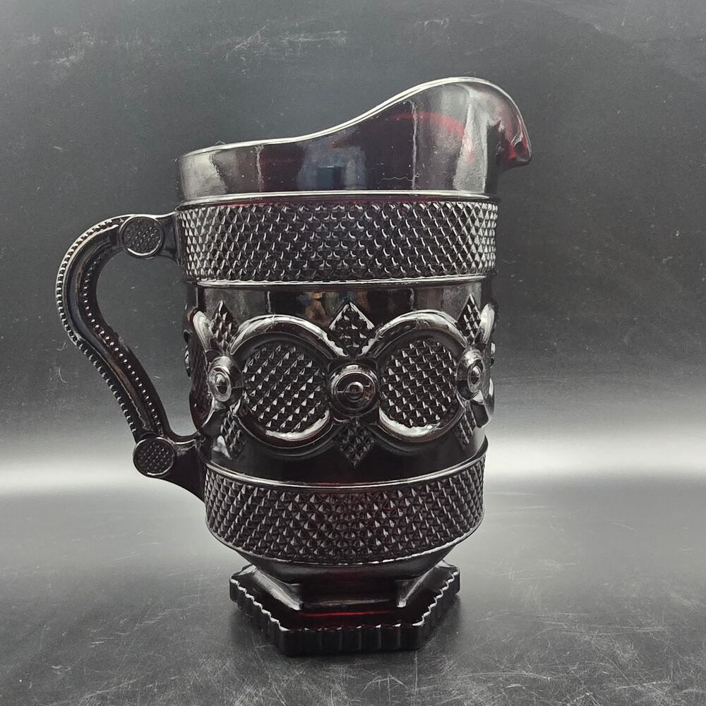 Avon Cape Cod Ruby Red Glass Pitcher Vintage Indiana Glass Gothic Romantic